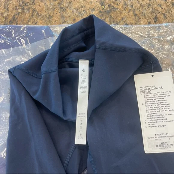 NWT Lululemon Wunder Train High Rise Short 8" true navy blue - Picture 5 of 16